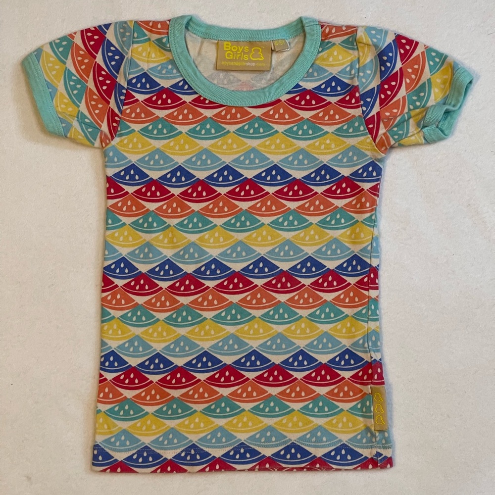 Boy + Girl Red and Yellow Short Sleeve Tee ORGANIC cotton